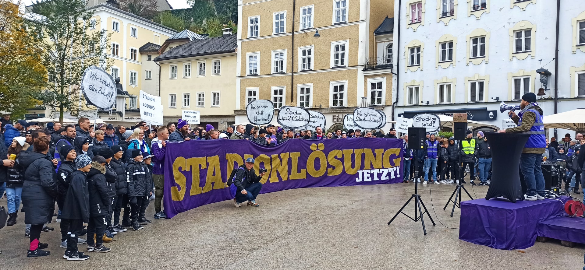 Stadion-Demo Austria Salzburg Rede