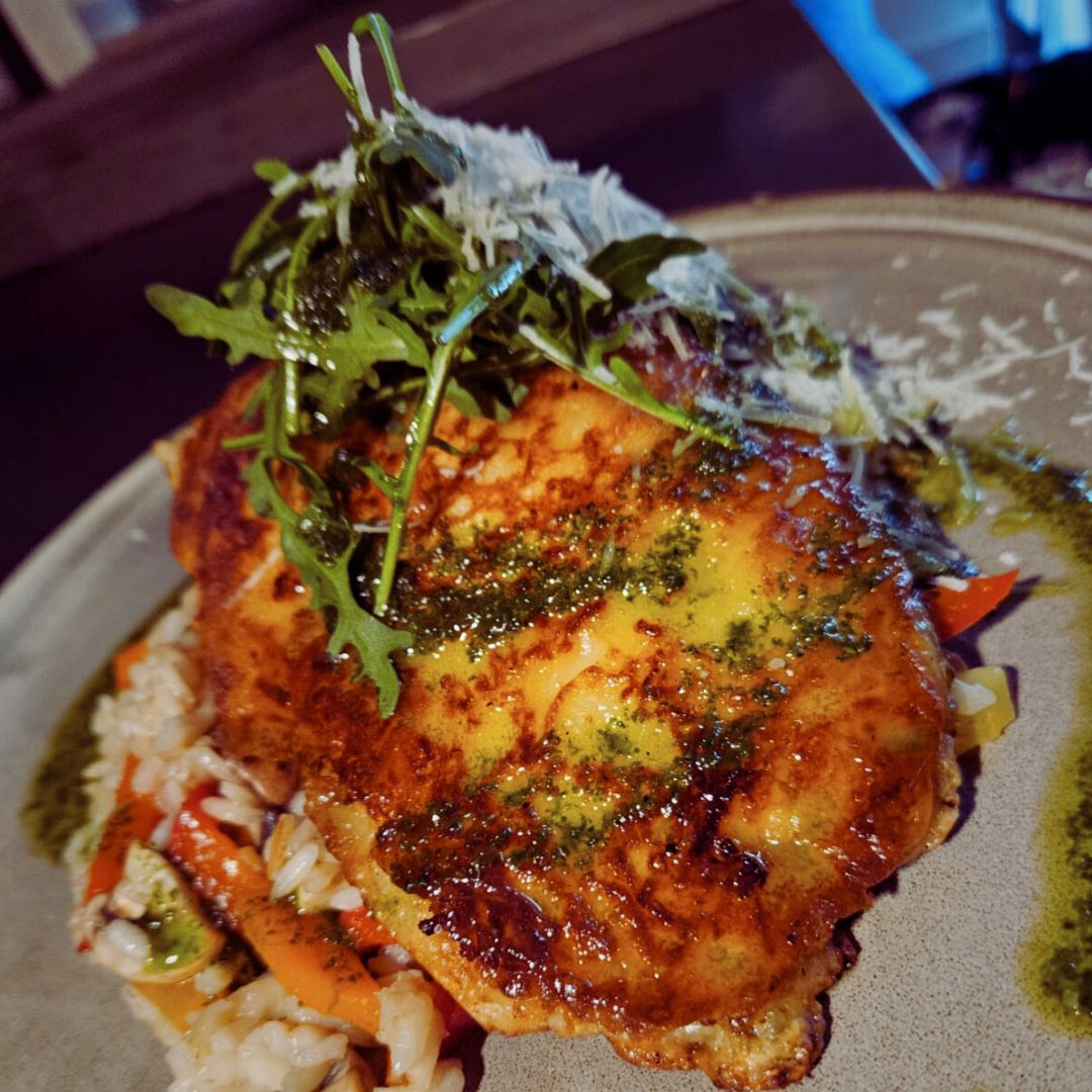 Hühnerbrust mit Gemüse-Risotto